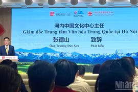 Zhang Deshan, director del Centro de Cultura China en Hanói, interviene en el evento. (Foto: Nhan Dan)