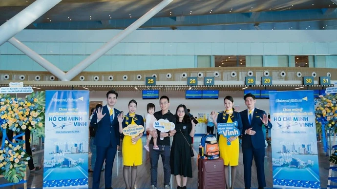 Vietravel Airlines inaugura oficialmente ruta Ciudad Ho Chi Minh - Vinh, con una frecuencia de tres vuelos por semanas. (Fuente: Bnews/vnanet.vn)