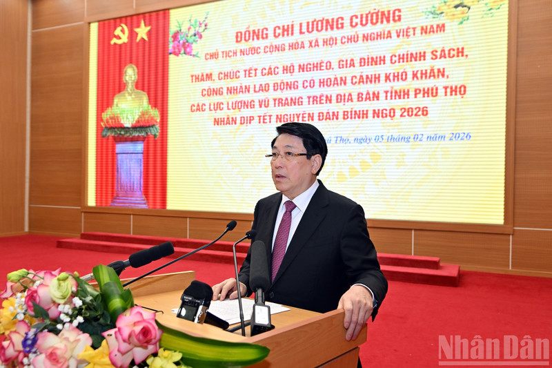 El presidente de Vietnam, Luong Cuong, habla en la cita (Foto: Nhan Dan)