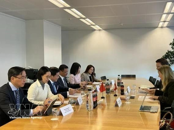 Representantes vietnamitas y suizos en la reunión. (Foto: VNA)