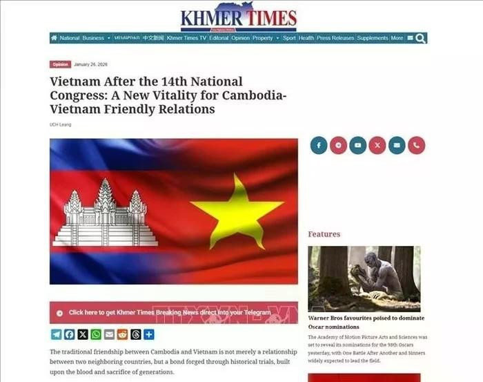 Un nuevo impulso a las relaciones Vietnam–Camboya tras el XIV Congreso Nacional del PCV