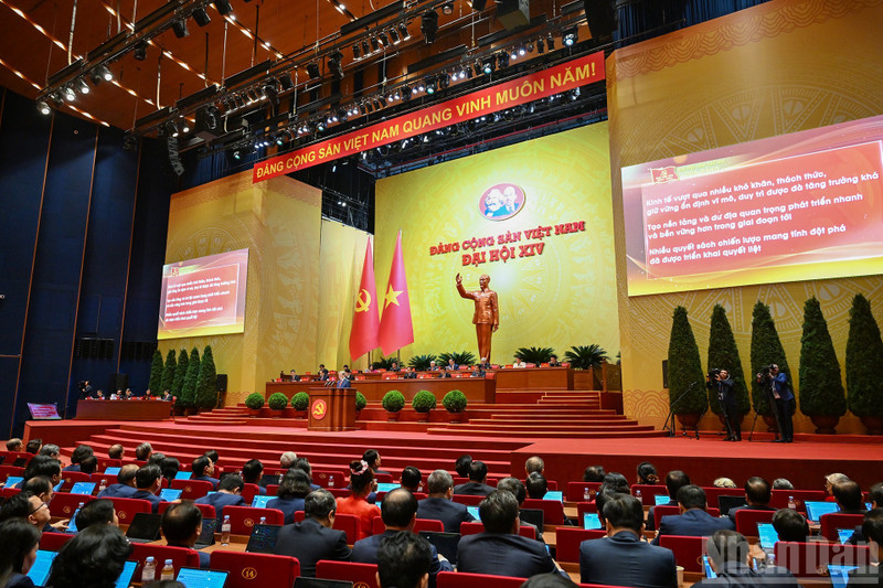 En la sesión inaugural del XIV Congreso Nacional del Partido Comunista de Vietnam (Foto: Nhan Dan)