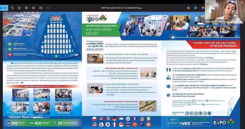 Representante vietnamita introduce sobre Vietnam Expo (Foto: VNA)