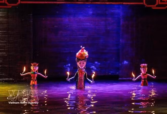 Una actuación de títeres vietnamitas. (Foto: VNA)