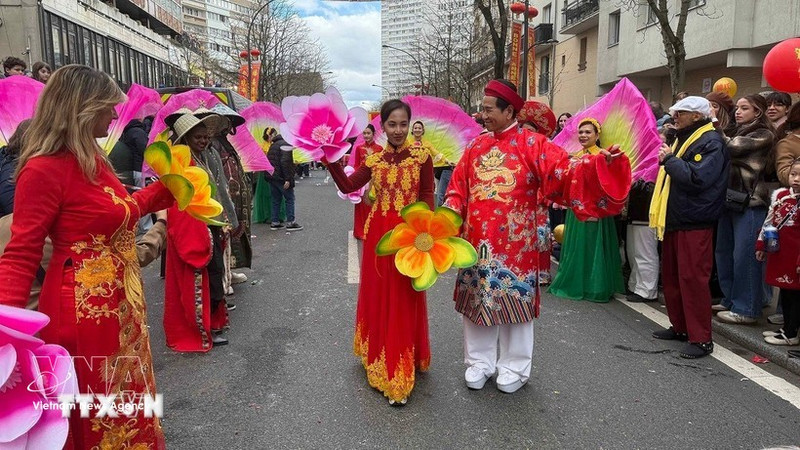 La delegación vietnamita en el desfile (Foto: VNA)