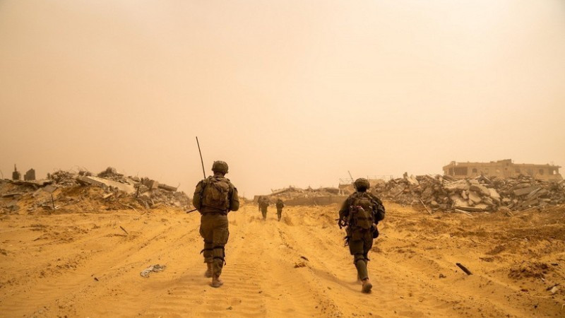 Soldados israelíes desplegados en la Franja de Gaza. (Foto: Xinhua)