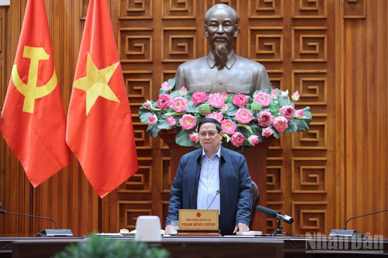 El primer ministro de Vietnam, Pham Minh Chinh, habla en el evento. (Foto: Nhan Dan)
