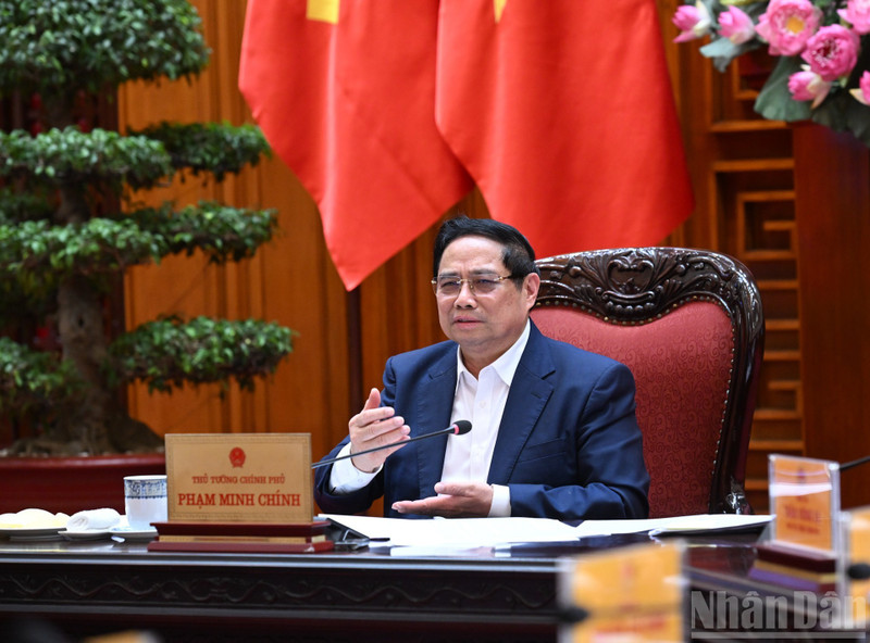 El primer ministro de Vietnam, Pham Minh Chinh, habla en el evento (Foto: Nhan Dan)