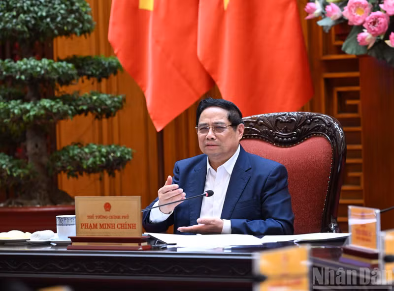 El primer ministro de Vietnam, Pham Minh Chinh, habla en el evento (Foto: Nhan Dan)