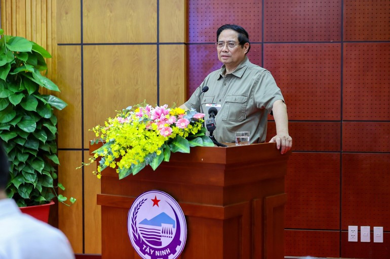 El premier Pham Minh Chinh habla en la cita (Foto: VGP)