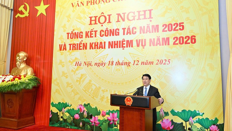 El presidente de Vietnam, Luong Cuong, habla en la cita (Foto: Nhan Dan)