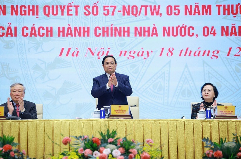 El primer ministro de Vietnam, Pham Minh Chinh, interviene en la cita (Foto: VNA)