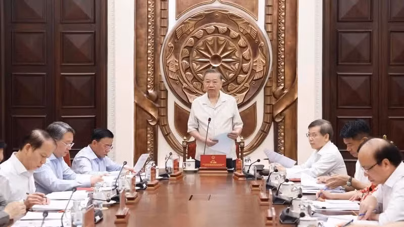 El secretario general del Partido Comunista y presidente de Vietnam, To Lam, habla en el evento. (Foto: VNA)
