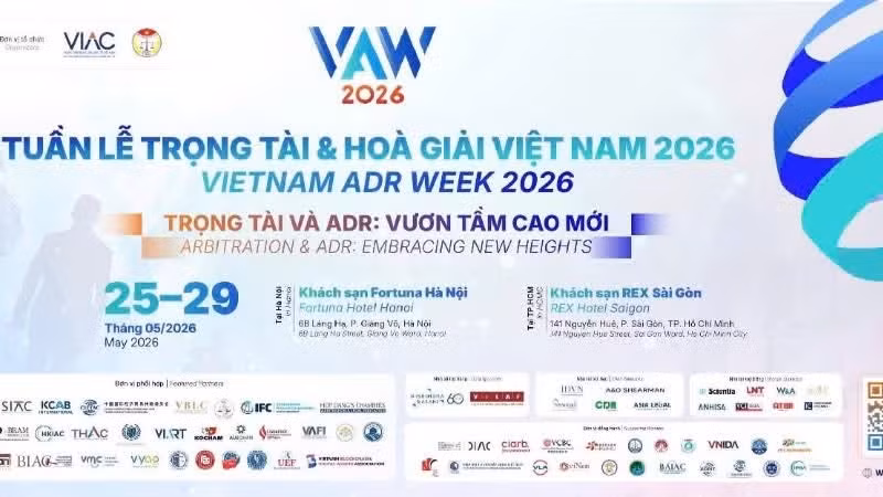 La Semana de Arbitraje y Mediación de Vietnam 2026 se celebrará del 25 al 29 de mayo.