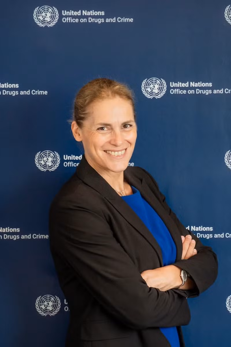 La jefa de la Oficina Regional para el Sudeste Asiático y el Pacífico de la Oficina de la ONU contra la Droga y el Delito (UNODC), Delphine Schantz.