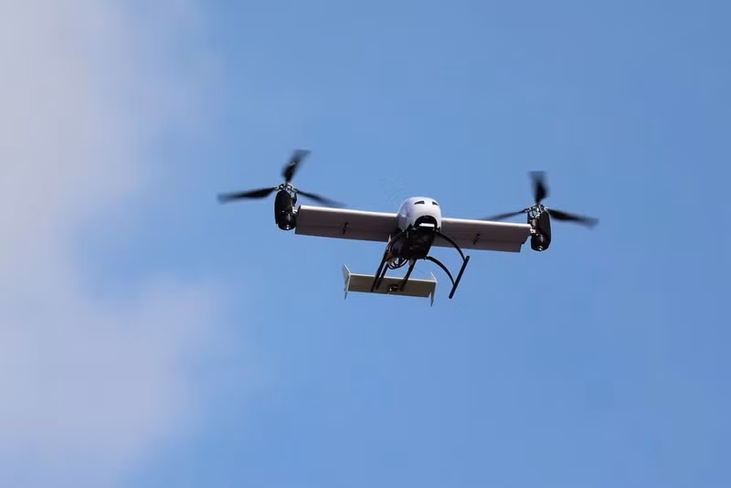 Según NARMA, el AF100 es el primer dron eléctrico de rotores inclinables gemelos del mundo.