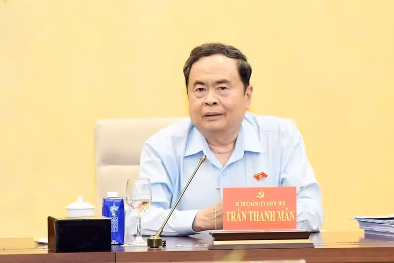 El miembro del Buró Político, secretario del Comité del Partido de la Asamblea Nacional y presidente del Parlamento, Tran Thanh Man. (Foto: Nhan Dan)