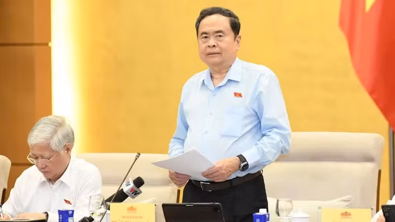 El presidente de la Asamblea Nacional de Vietnam, Tran Thanh Man, habla en el evento. (Foto: Nhan Dan)
