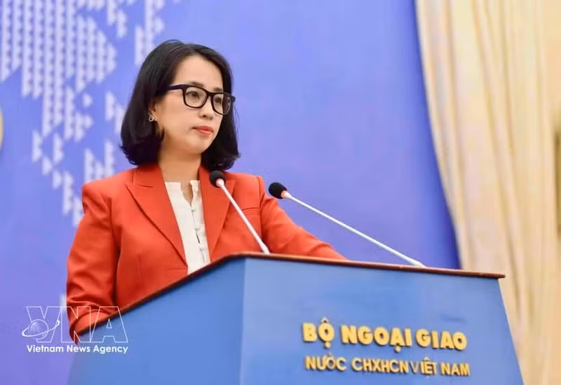 La portavoz del Ministerio de Relaciones Exteriores, Pham Thu Hang. (Foto: VNA)