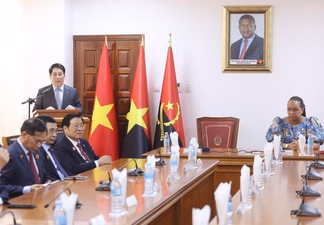 El presidente de Vietnam, Luong Cuong, interviene en la reunión (Foto: VNA)