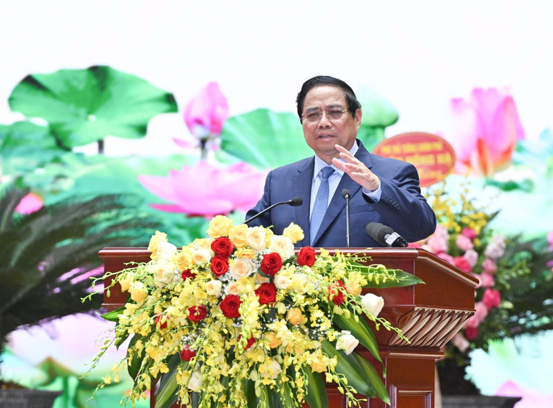 El primer ministro Pham Minh Chinh habla en el evento (Foto: Nhan Dan)