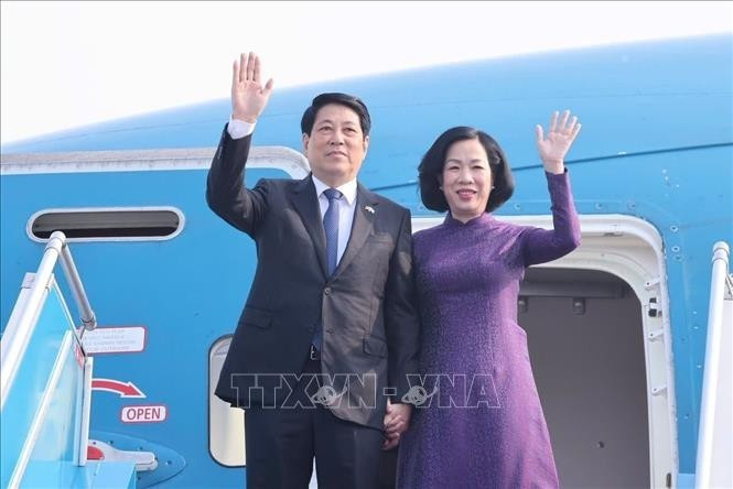 El presidente vietnamita, Luong Cuong, partió hoy de Hanói para su participación en 80º periodo de sesiones de Asamblea General de ONU. (Foto: VNA)