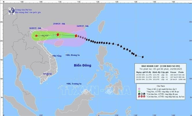 Ragasa se debilita pero mantiene alerta por lluvias en norte de Vietnam. (Foto: VNA)