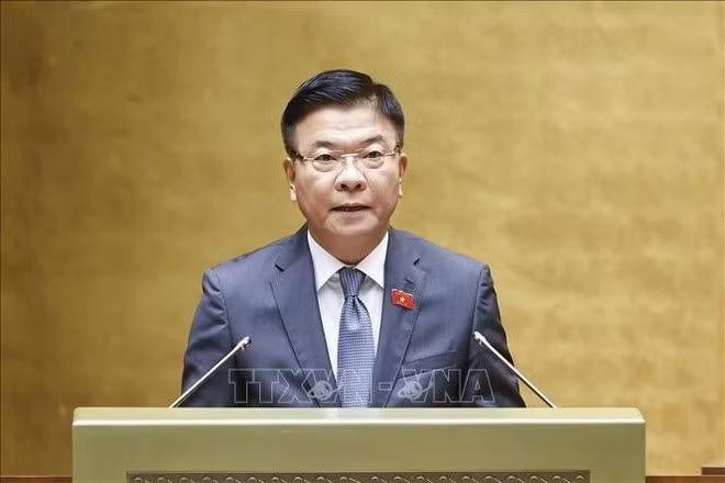 El viceprimer ministro Le Thanh Long interviene en la sesión (Foto: VNA)