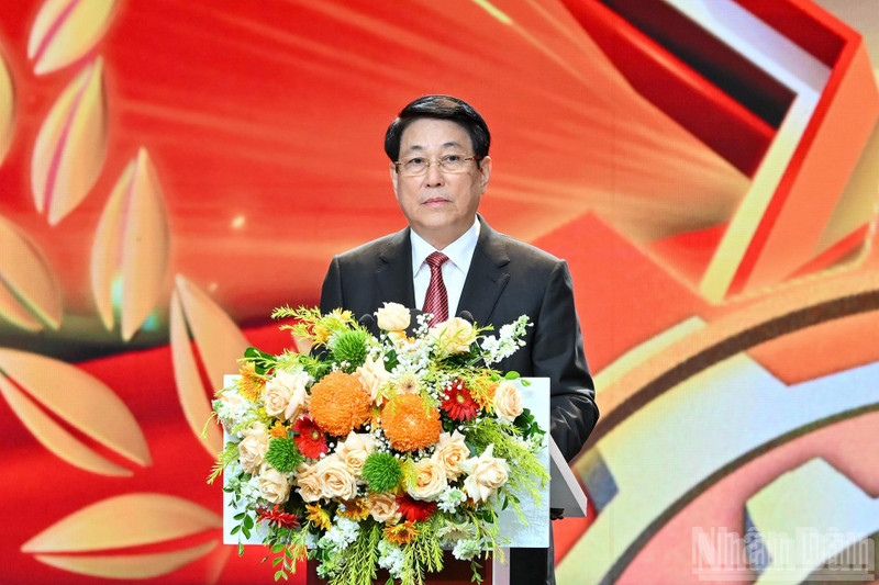 El presidente de Vietnam, Luong Cuong, interviene en la cita. (Foto: Nhan Dan)