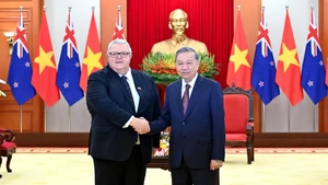 [Foto] Líder partidista de Vietnam recibe al presidente del Parlamento de Nueva Zelanda