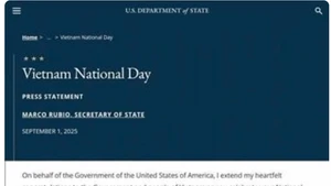 Secretario de Estado de EE. UU. felicita a Vietnam por el 80º aniversario del Día Nacional