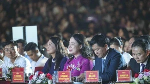 La vicepresidenta Vo Thi Anh Xuan en el festival (Foto: VNA)