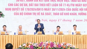 [Foto] Premier vietnamita preside conferencia nacional sobre la resolución de dificultades en proyectos