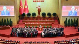 Sesión de clausura del XIV Congreso Nacional del Partido Comunista de Vietnam. (Foto: Nhan Dan)