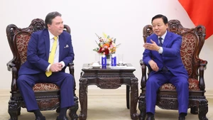 El viceprimer ministro Tran Hong Ha recibe al embajador de Estados Unidos en Vietnam, Marc Knapper. (Foto: VGP)