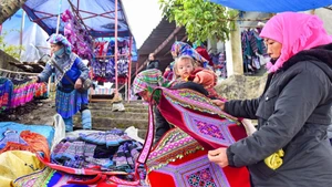 Mercado tradicional de Bac Ha a comienzos de año