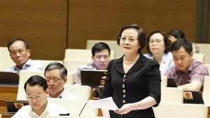 La ministra del Interior, Pham Thi Thanh Tra, habla en el evento. (Foto: VNA)