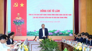 El secretario general del Partido Comunista de Vietnam, To Lam, en la cita. (Foto: Nhan Dan)