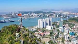 Puentes que cruzan la bahía de Cua Luc de provincia vietnamita de Quang Ninh