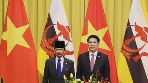 El presidente de Vietnam, Luong Cuong (derecha), se reúne con el sultán de Brunéi, Haji Hassanal Bolkiah (Foto: VNA)