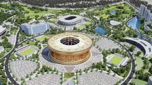 Vista en perspectiva del Complejo Deportivo Olímpico, con el Estadio Trong Dong como eje central. Foto: VNA