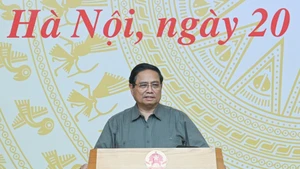 El primer ministro de Vietnam, Pham Minh Chinh, habla en la cita. (Foto: Nhan Dan)