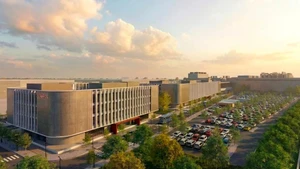 Vista en perspectiva de la planta de fabricación de chips de Viettel en el Parque de Alta Tecnología de Hoa Lac. (Foto: hanoimoi.vn)