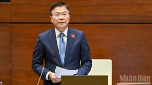 El viceprimer ministro de Vietnam Le Thanh Long rinde cuentas ante la Asamblea Nacional. (Foto: Nhan Dan)