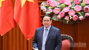 El primer ministro de Vietnam, Pham Minh Chinh, habla en el evento. (Foto: Nhan Dan)