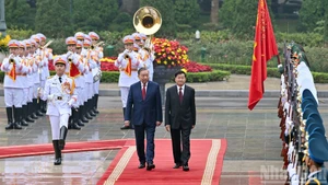 [Foto] Líder partidista de Vietnam preside ceremonia de bienvenida al máximo dirigente de Laos
