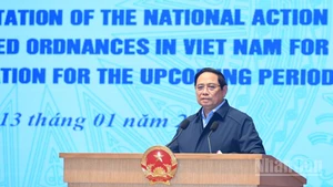 El primer ministro de Vietnam, Pham Minh Chinh, interviene en la cita. (Foto: Nhan Dan)