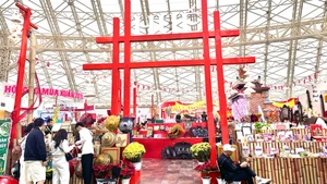 El pabellón de Hue en la feria. (Foto: VNA)