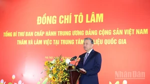 El secretario general del Partido Comunista de Vietnam, To Lam, interviene en el evento. (Foto: Nhan Dan)