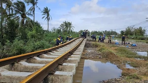 Debido a las fuertes lluvias en la región del Centro-Sur, la Corporación de Ferrocarriles de Vietnam anuncia la suspensión de varios trenes de pasajeros y de carga.